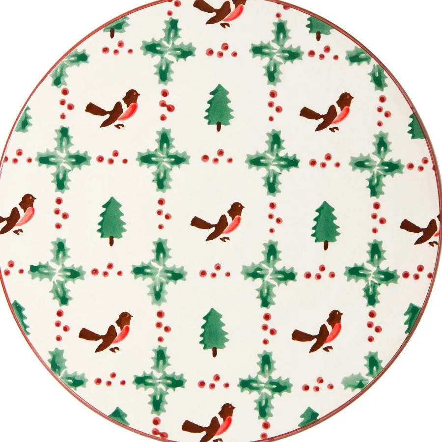 Hostess Gifts<Nicholas Mosse 9" Footed Cake Plate Winter Robin