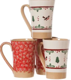 Coffee Addict'S Gifts<Nicholas Mosse 2 Tall Mugs Red Lawn & 2 Tall Mugs Winter Robin