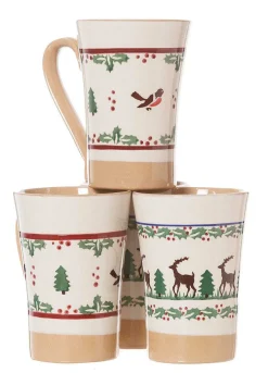 Christmas<Nicholas Mosse 2 Tall Mugs Reindeer & 2 Tall Mugs Winter Robin