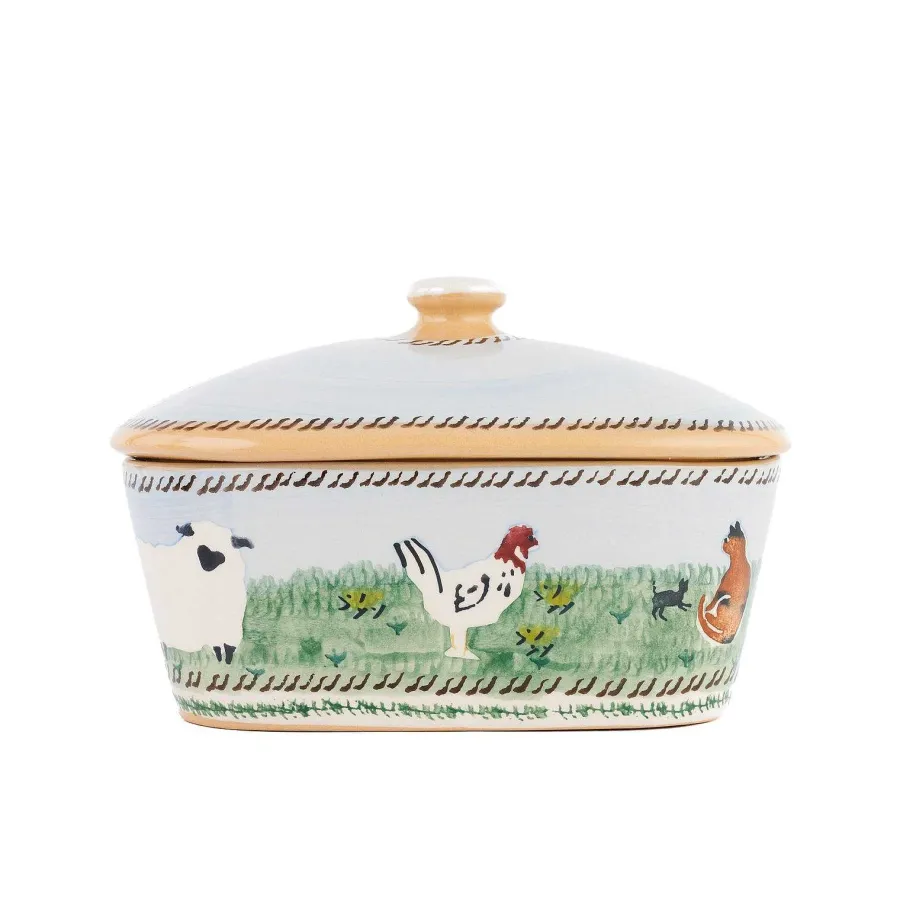 Easter<Nicholas Mosse Covered Butterdish Assorted Animals