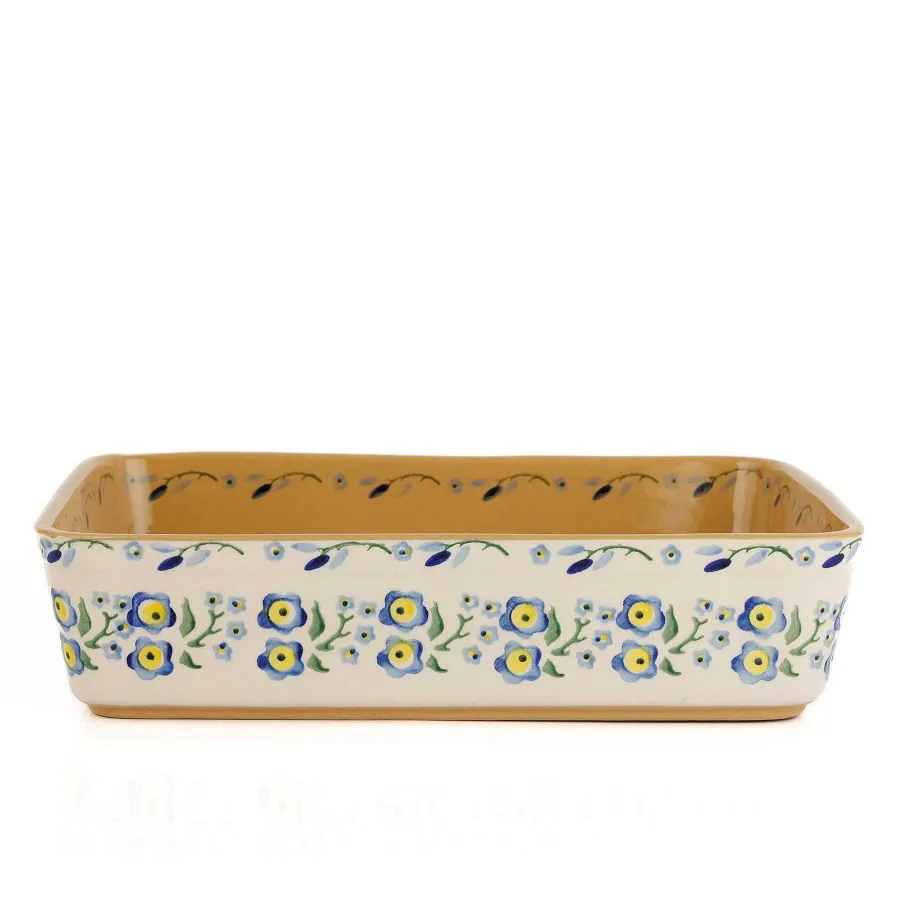 Oven Friendly Dishes<Nicholas Mosse Large Rectangular Oven Dish Forget Me Not