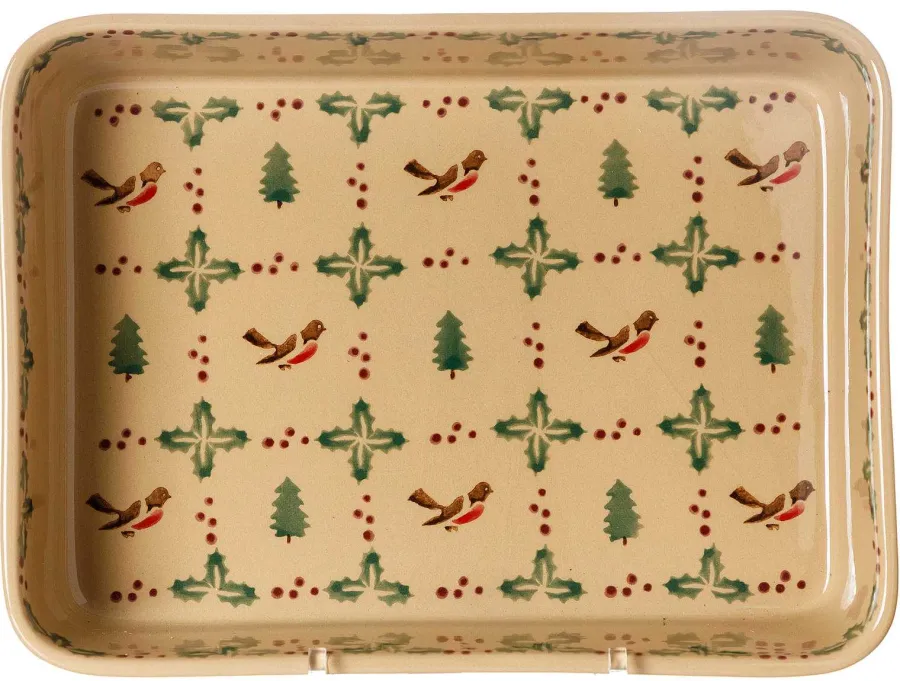 Food Lover'S Gifts<Nicholas Mosse Large Rectangular Oven Dish Winter Robin