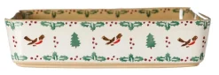 Winter Robin<Nicholas Mosse Large Rectangular Oven Dish Winter Robin