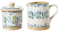 St Patrick'S Day<Nicholas Mosse Lidded Sugar Bowl And Small Cylinder Jug Forget Me Not