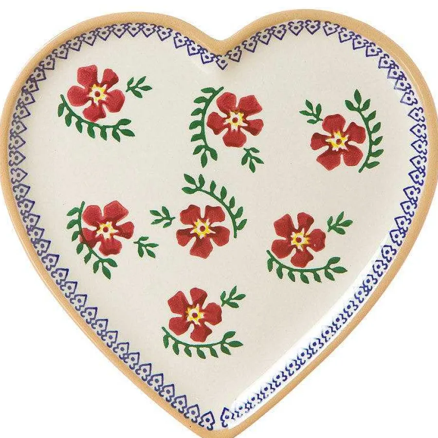 Valentine'S Day<Nicholas Mosse Medium Heart Plate And Tiny Heart Plate Old Rose