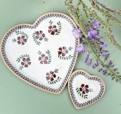 Mother'S Day<Nicholas Mosse Medium Heart Plate And Tiny Heart Plate Old Rose