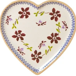 Plates<Nicholas Mosse Medium Heart Plate Clematis