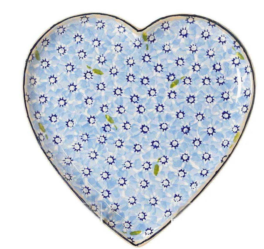 Mother'S Day<Nicholas Mosse Medium Heart Plate Lawn Light Blue