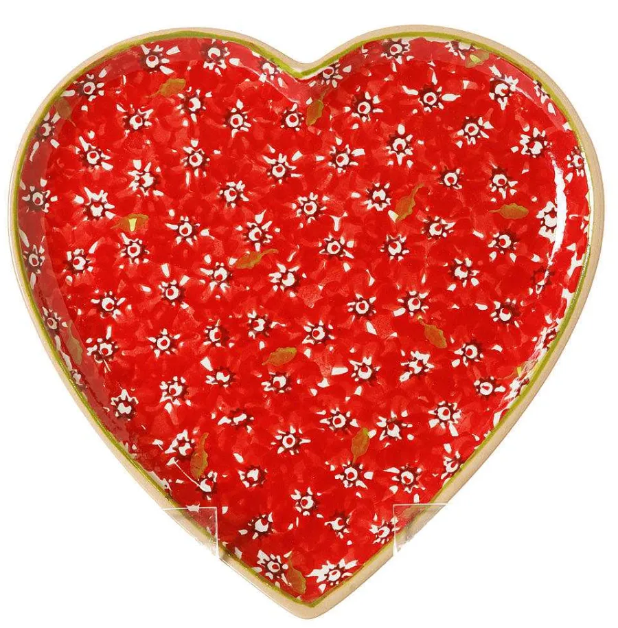 Lawn<Nicholas Mosse Medium Heart Plate Red Lawn