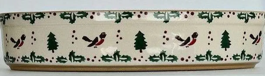 Oven Friendly Dishes<Nicholas Mosse Medium Oval Oven Dish Winter Robin