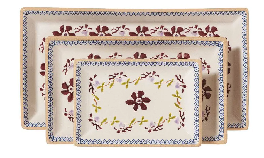 Gift Sets<Nicholas Mosse Nest Of 3 Rectangle Dishes Clematis