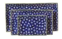 Mother'S Day<Nicholas Mosse Nest Of 3 Rectangle Dishes Lawn Dark Blue