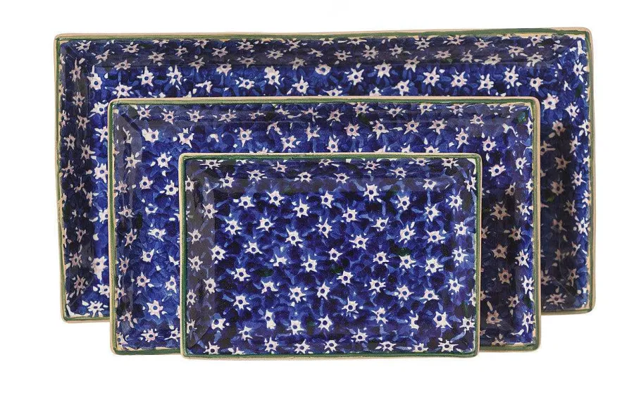 Mother'S Day<Nicholas Mosse Nest Of 3 Rectangle Dishes Lawn Dark Blue