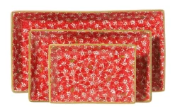 Plates<Nicholas Mosse Nest Of 3 Rectangle Dishes Lawn Red