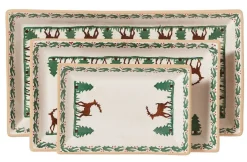 Reindeer<Nicholas Mosse Nest Of 3 Rectangle Dishes Reindeer