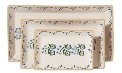 Forget Me Not<Nicholas Mosse Nest Of 3 Rectangle Dishes Forget Me Not