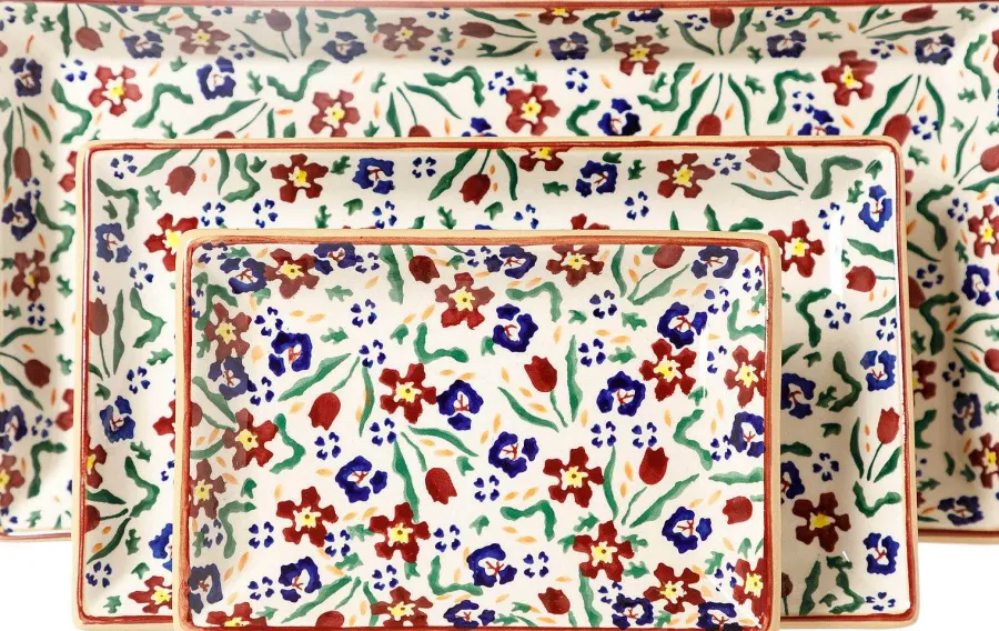 Wild Flower Meadow<Nicholas Mosse Nest Of 3 Rectangle Dishes Wild Flower Meadow