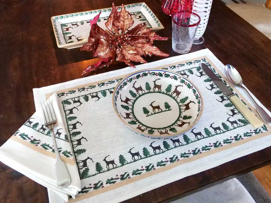 Reindeer<Nicholas Mosse Placemat Reindeer Linen