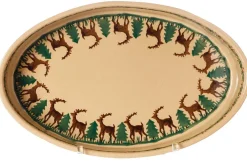 Oven Friendly Dishes<Nicholas Mosse Small Oval Oven Dish Reindeer