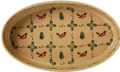 Oven Friendly Dishes<Nicholas Mosse Small Oval Oven Dish Winter Robin
