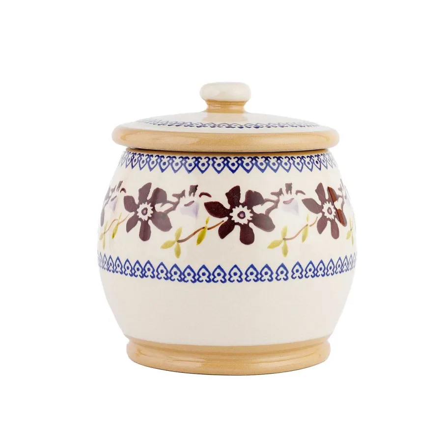 Bathroom Accessories<Nicholas Mosse Small Round Lidded Jar Clematis