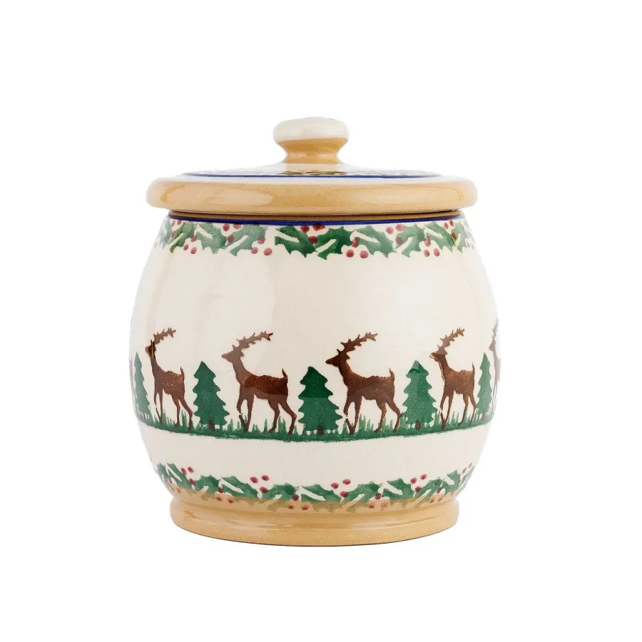 Reindeer<Nicholas Mosse Small Round Lidded Jar Reindeer