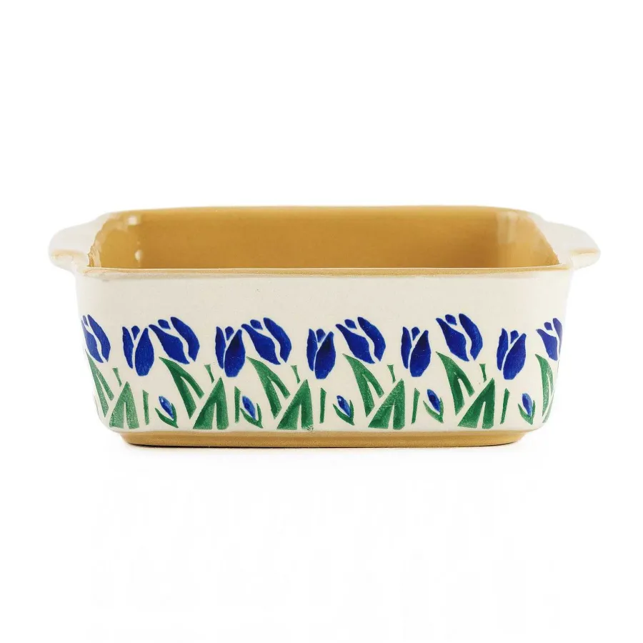 Oven Friendly Dishes<Nicholas Mosse Small Square Oven Dish Blue Blooms