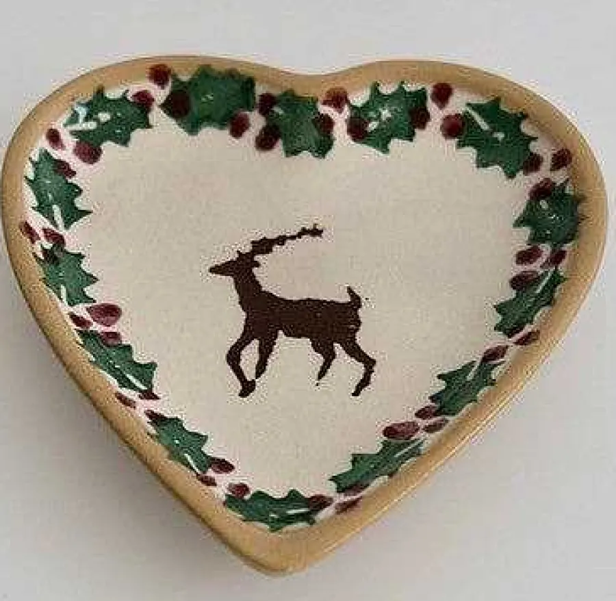 Reindeer<Nicholas Mosse Tiny Heart Plate Reindeer