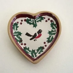 Winter Robin<Nicholas Mosse Tiny Heart Plate Winter Robin